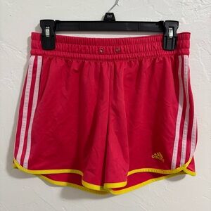 Adidas Women's Bright Pink and Yellow Athletic Shorts
